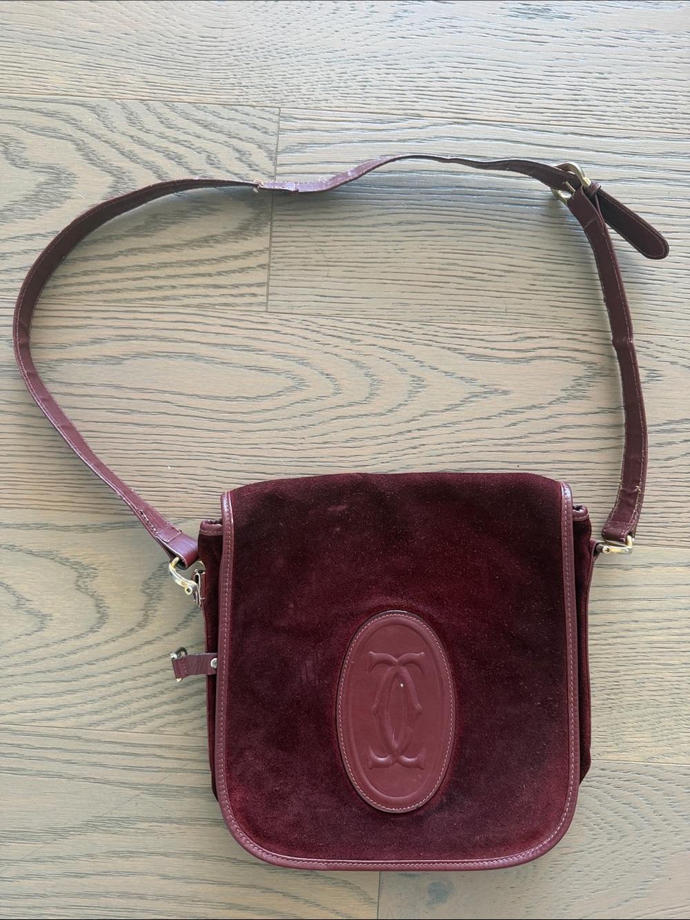 Cartier Burgundy Crossbody Shoulder Bag